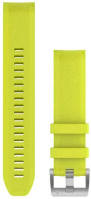 Bracelet Garmin MARQ, silicone, jaune, boucle argentée