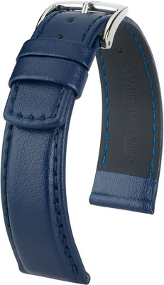 Bracelet bleu foncé Hirsch Runner L 04002080-2 (Veau / caoutchouc)