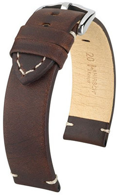 Bracelet en cuir brun foncé Hirsch Ranger L 05402010-2 (Teletina)