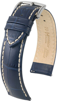 Bracelet en cuir bleu foncé Hirsch Modena L 10302880-2 (Teletina)