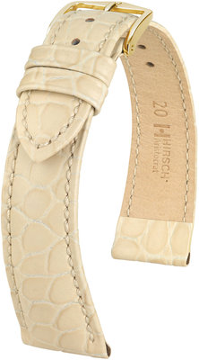 Bracelet en cuir beige Hirsch Aristocrat M 03828190-1 (Teletina)