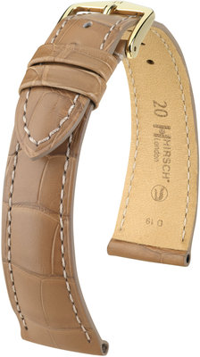 Bracelet en cuir beige Hirsch London L 04307099-1 (cuir d'alligator) Hirsch selection