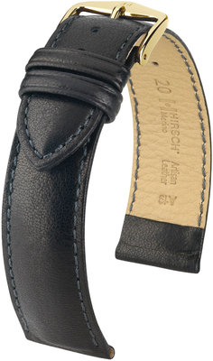 Bracelet en cuir noir Hirsch Merino L 01206050-1 (Peau de mouton)