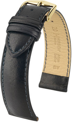 Bracelet en cuir noir Hirsch Merino M 01206150-1 (Peau de mouton)