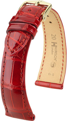 Bracelet en cuir rouge Hirsch London M 04307120-1 (cuir d'alligator) Hirsch selection