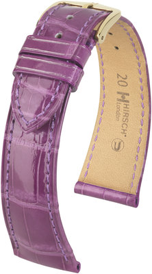 Bracelet en cuir violet Hirsch London L 04307087-1 (cuir d'alligator) Hirsch selection