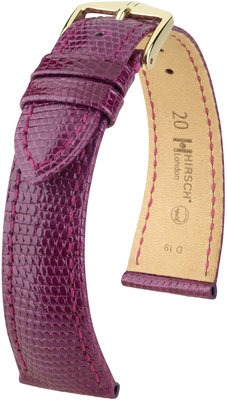 Bracelet en cuir violet Hirsch London L 04366087-1 (cuir de lézard) Hirsch selection