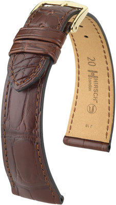 Bracelet en cuir marron Hirsch London M 04307119-1 (cuir d'alligator) Hirsch selection