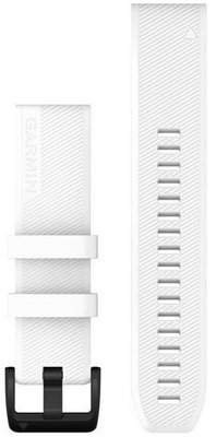 Bracelet Garmin Approach S62, silicone, blanc, boucle noire