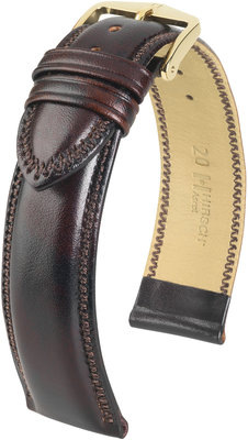 Bracelet en cuir marron foncé Hirsch Ascot L 01575010-1 (Teletina)