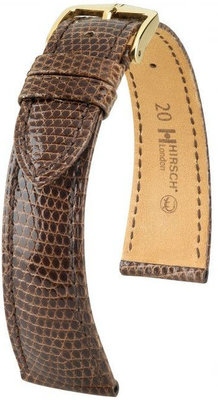 Bracelet en cuir marron foncé Hirsch London L 04366010-1 (cuir de lézard) Hirsch selection