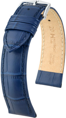 Bracelet en cuir bleu foncé Hirsch Duke M 01028180-2 (Teletina)