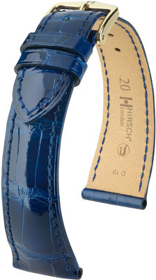 Bracelet en cuir bleu foncé Hirsch London L 04307080-1 (cuir d'alligator) Hirsch selection