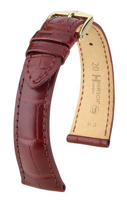 Bracelet en cuir de Bourgogne Hirsch London L 04307069-1 (cuir d'alligator) Hirsch selection