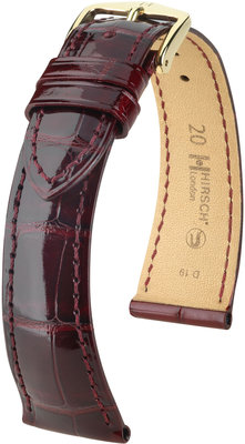 Bracelet en cuir de Bourgogne Hirsch London M 04307160-1 (cuir d'alligator) Hirsch selection