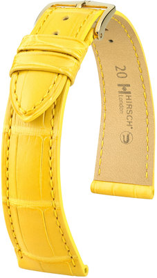 Bracelet en cuir jaune Hirsch London L 04307072-1 (cuir d'alligator) Hirsch selection