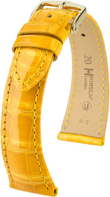 Bracelet en cuir jaune Hirsch London L 04307073-1 (cuir d'alligator) Hirsch selection