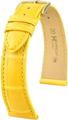 Bracelet en cuir jaune Hirsch London M 04307172-1 (cuir d'alligator) Hirsch selection