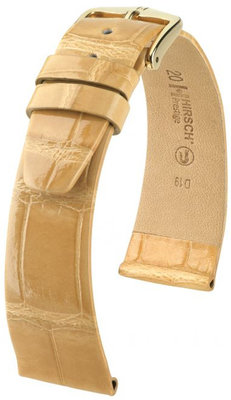 Bracelet en cuir beige Hirsch Prestige L 02207090-1 (cuir d'alligator) Hirsch Selection