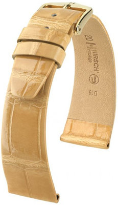 Bracelet en cuir beige Hirsch Prestige M 02307190-1 (cuir d'alligator) Hirsch Selection