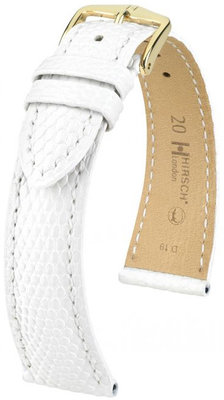 Bracelet en cuir blanc Hirsch London L 04266000-1 (cuir de lézard) Hirsch Selection