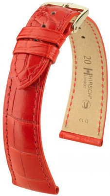 Bracelet en cuir rouge Hirsch London L 04207029-1 (cuir d'alligator) Hirsch Selection