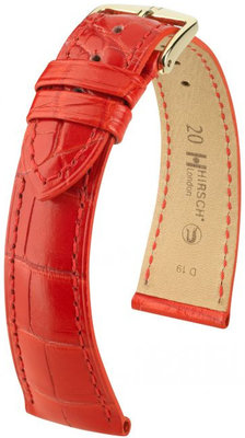 Bracelet en cuir rouge Hirsch London L 04307029-1 (cuir d'alligator) Hirsch Selection