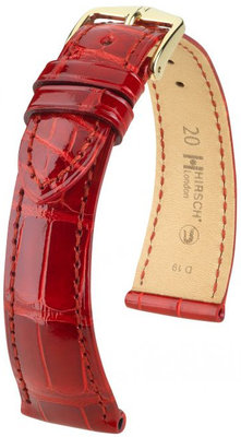 Bracelet en cuir rouge Hirsch London M 04207120-1 (cuir d'alligator) Hirsch Selection