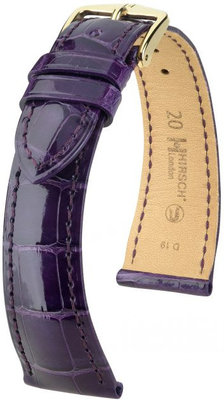 Bracelet en cuir violet Hirsch London M 04207184-1 (cuir d'alligator) Hirsch Selection