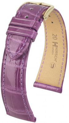 Bracelet en cuir violet Hirsch London M 04207187-1 (cuir d'alligator) Hirsch Selection