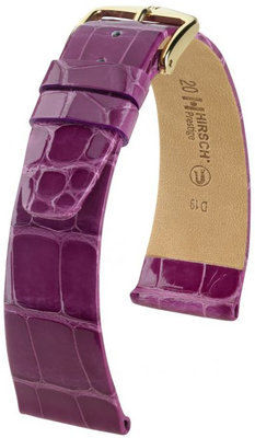 Bracelet en cuir violet Hirsch Prestige L 02207087-1 (cuir d'alligator) Hirsch Selection