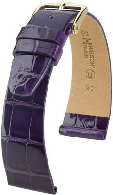 Bracelet en cuir violet Hirsch Prestige M 02207184-1 (cuir d'alligator) Hirsch Selection