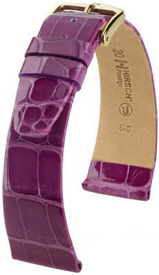 Bracelet en cuir violet Hirsch Prestige M 02307187-1 (cuir d'alligator) Hirsch Selection