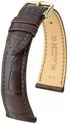 Bracelet en cuir marron Hirsch London L 04207017-1 (cuir d'alligator) Hirsch Selection