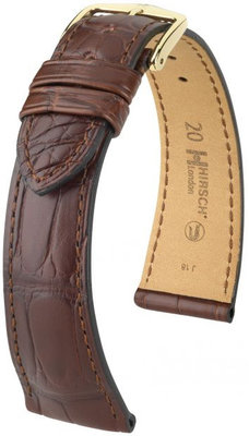 Bracelet en cuir marron Hirsch London M 04207119-1 (cuir d'alligator)