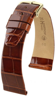 Bracelet en cuir brun Hirsch Prestige L 02207070-1 (cuir d'alligator) Hirsch Selection