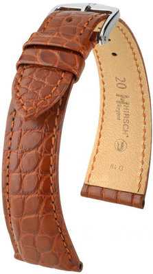 Bracelet en cuir brun Hirsch Regent L 04107079-2 (cuir d'alligator) Hirsch Selection