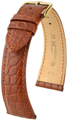 Bracelet en cuir brun Hirsch Regent M 04107179-1 (cuir d'alligator) Hirsch Selection