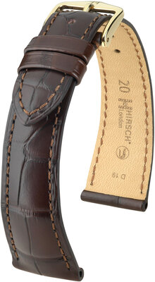 Bracelet en cuir marron Hirsch London M 04207117-1 (cuir d'alligator) Hirsch Selection