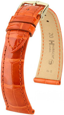 Bracelet en cuir orange Hirsch London L 04207077-1 (cuir d'alligator) Hirsch Selection