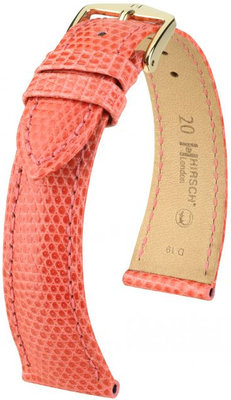 Bracelet en cuir orange Hirsch London L 04266022-1 (cuir de lézard) Hirsch Selection