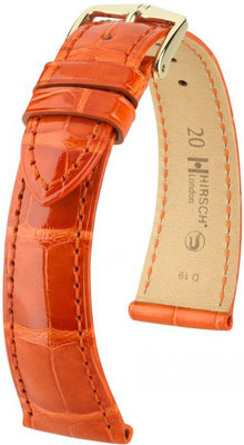 Bracelet en cuir orange Hirsch London M 04207177-1 (cuir d'alligator) Hirsch Selection