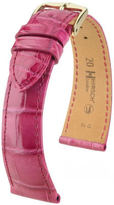 Bracelet en cuir rose Hirsch London L 04207024-1 (cuir d'alligator) Hirsch Selection