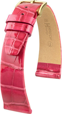 Bracelet en cuir rose Hirsch Prestige M 02207124-1 (cuir d'alligator) Hirsch Selection