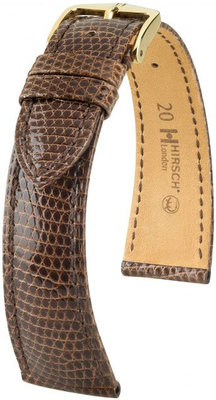 Bracelet en cuir marron foncé Hirsch London L 04266010-1 (cuir de lézard) Hirsch Selection