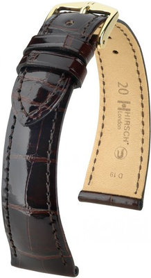 Bracelet en cuir brun foncé Hirsch London M 04207110-1 (cuir d'alligator) Hirsch Selection