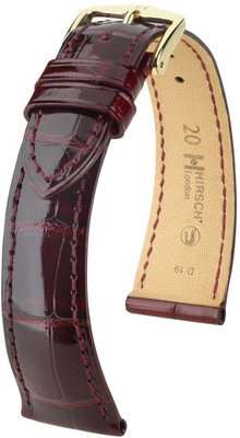 Burgundy leather strap Hirsch London M 04207160-1 (Alligator leather) Hirsch Selection