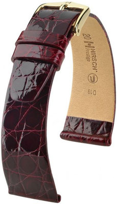 Bracelet en cuir bourgogne Hirsch Prestige L 02208060-1 (Cuir de crocodile) Hirsch Selection