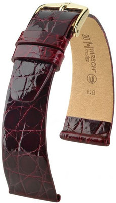 Bracelet en cuir bourgogne Hirsch Prestige M 02208160-1 (Cuir de crocodile) Hirsch Selection