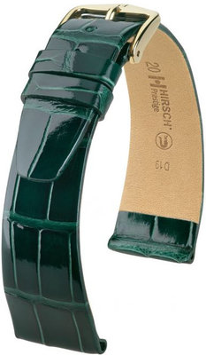 Bracelet en cuir vert Hirsch Prestige L 02207041-1 (cuir d'alligator) Hirsch Selection